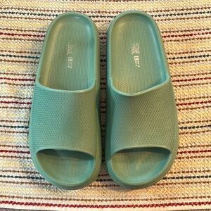 Green Slide Sandals
